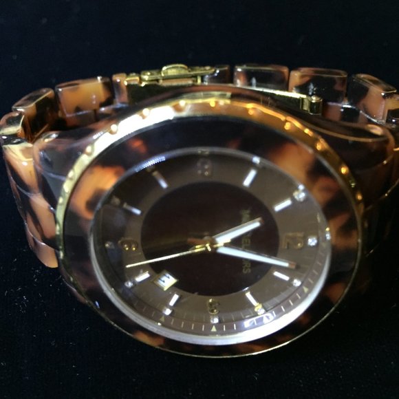 MICHAEL KORS Tortoise Shell Acetate Ladies Watch - Picture 2 of 4
